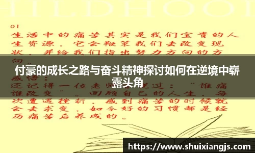 付豪的成长之路与奋斗精神探讨如何在逆境中崭露头角